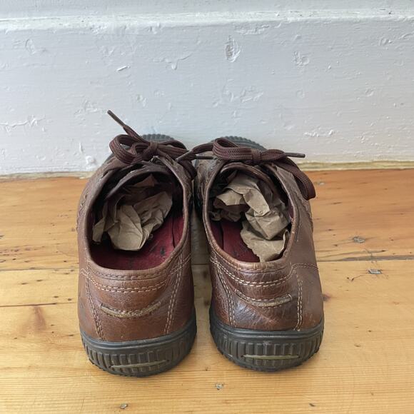 Vintage Earth Shoes Leather Sneakers Retro Low Top Lace‎ Up Rubber Sole Y2K 8B - Picture 6 of 11